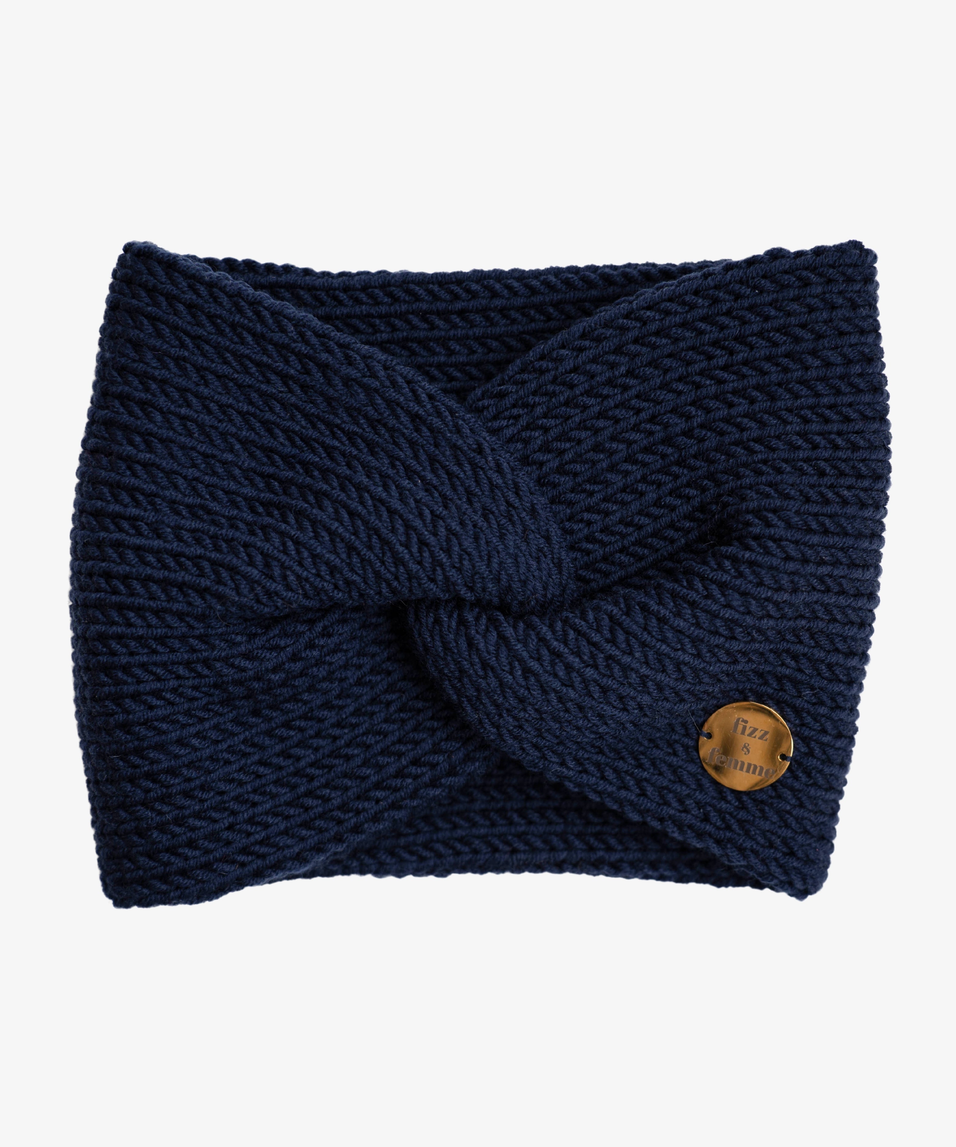 EMMA - Doppellagiges Stirnband | Navy - Blau - Fizz & Femme