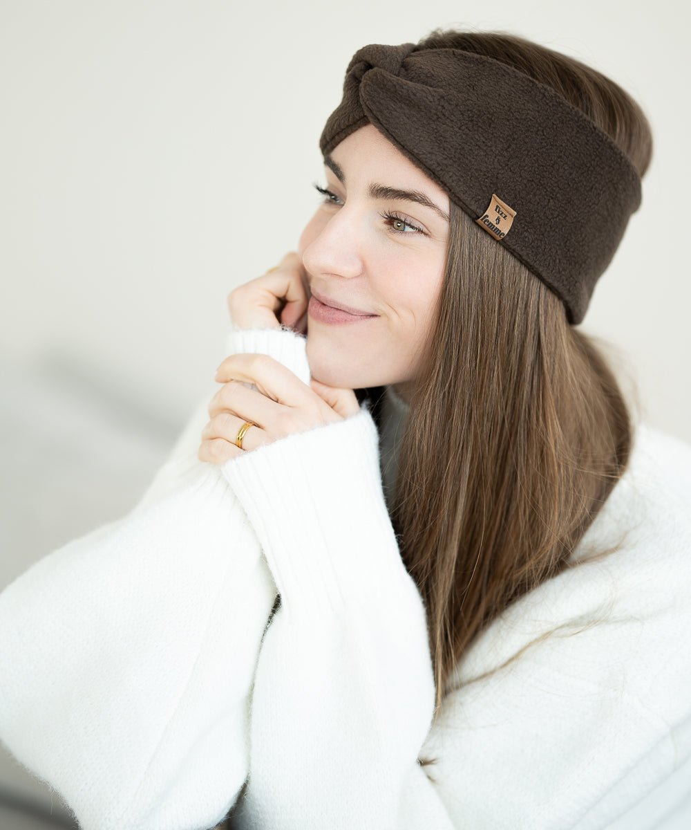 HAZEL - Stirnband aus Polarfleece - Braun - Fizz & Femme