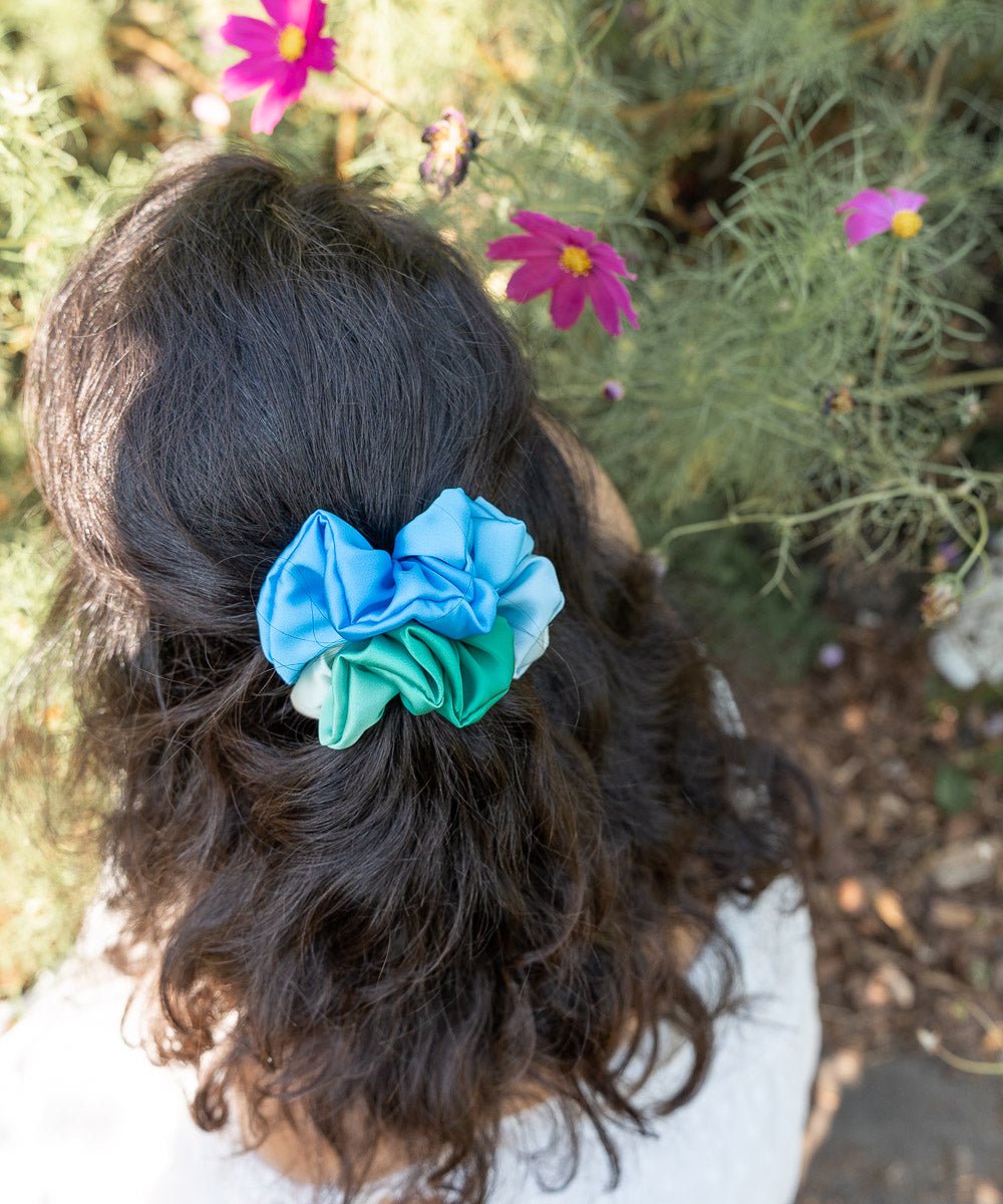 RAINBOW - Satin Scrunchie | Polar - Grün/Blau - Fizz & Femme