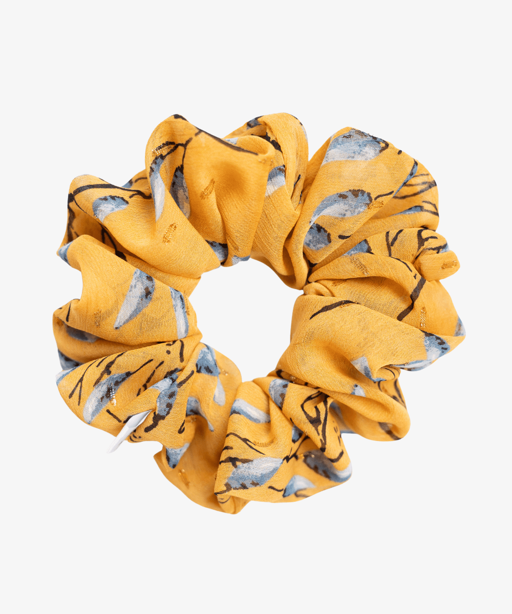 SALLY - Printed Scrunchie - Gelb/Weiß/Blau - Fizz & Femme