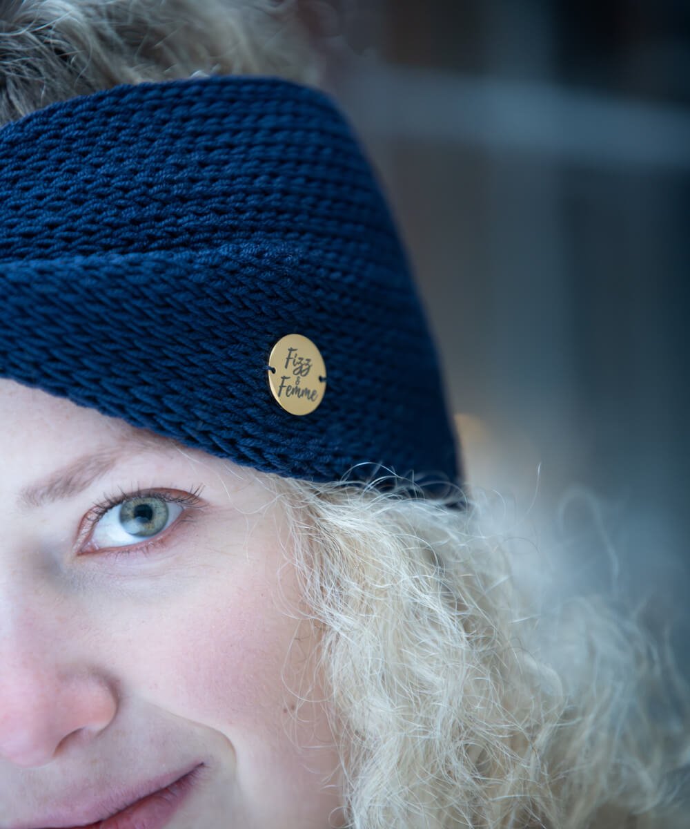 EMMA - Doppellagiges Stirnband | Navy - Fizz & Femme